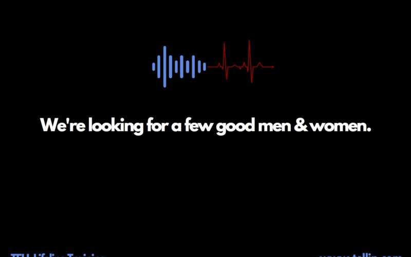 An illustration of two different heart pulses on a black background. We're looking for a few good men & women.