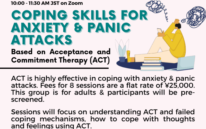 Tell's workshop of Coping Skills for Anxiety & Panic Attacks on Jan 15 to Mar 5, 2022 at 10:00-11:30am on Zoom