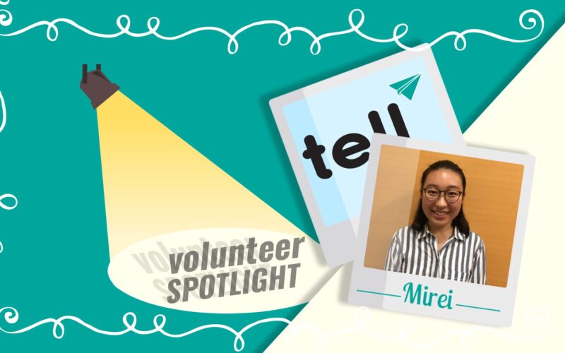 An illustration of Mirei's photo in the spotlight as a volunteer sportlight.